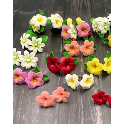 Polymer Ton Ohrstecker, Blume, verschiedene Stile für Wahl & für Frau, keine, 20mm, verkauft von PC