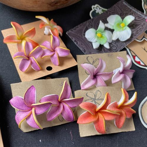 Polymer Ton Ohrstecker, Blume, verschiedene Stile für Wahl & für Frau, keine, 20mm, verkauft von PC