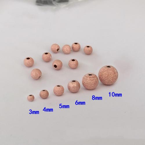 Gold Filled Spacer Bead, Round, DIY & different size for choice & frosted, rose gold color, Sold By PC