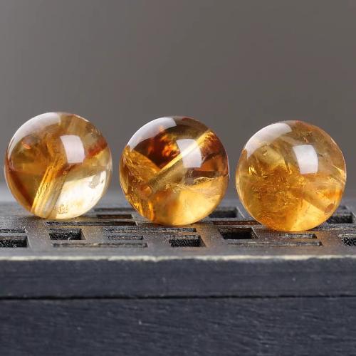 Natural Citrine Beads, Round, polished, DIY & different size for choice, Sold By PC