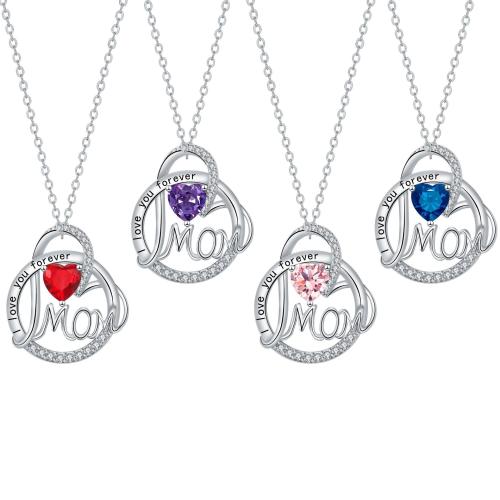 Brass Necklace, with 304 Stainless Steel Chain, with 5cm extender chain, plated, cross chain & Mother Day Jewelry & micro pave cubic zirconia & for woman, more colors for choice, Length:Approx 45 cm, Sold By PC