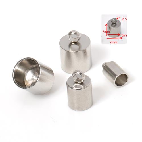 Stainless Steel End Caps, 316 Stainless Steel, DIY, 7x9.50mm, Inner Diameter:Approx 5mm, Sold By PC