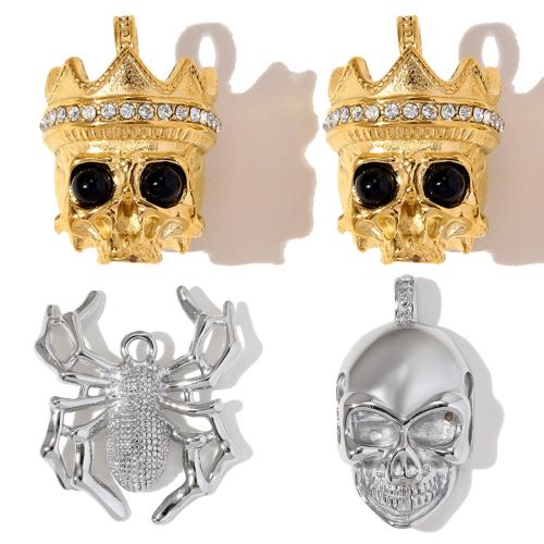 Stainless Steel Pendants, 304 Stainless Steel, with Natural Stone, plated, DIY & different styles for choice & with rhinestone, 3PCs/Bag, Sold By Bag