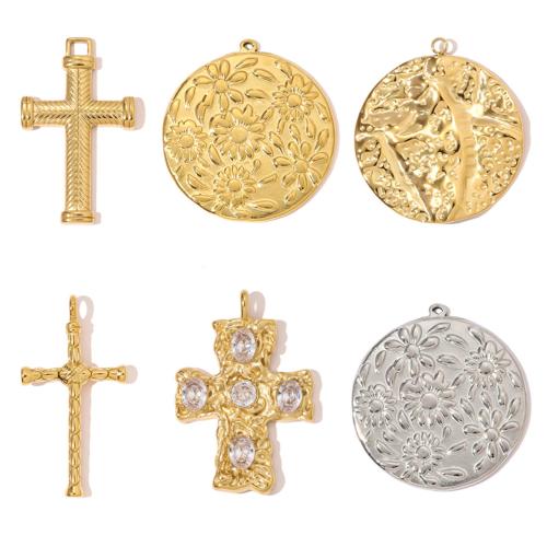 Stainless Steel Pendants, 304 Stainless Steel, plated, DIY & different styles for choice & micro pave cubic zirconia, 3PCs/Bag, Sold By Bag