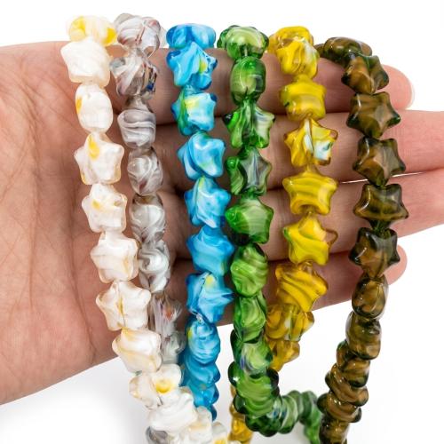 Kristall-Perlen, Kristall, Stern, DIY, mehrere Farben vorhanden, beads size 11-12mm, ca. 50PCs/Strang, verkauft von Strang