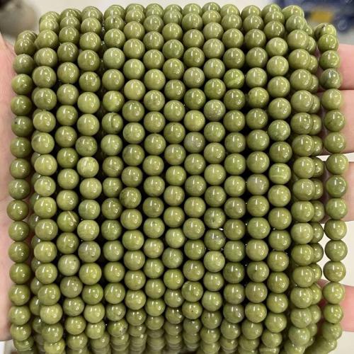 Abalorios de Ágata, Esférico, pulido, Bricolaje & diverso tamaño para la opción, verde, Vendido por Sarta