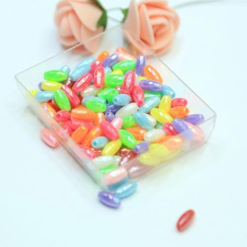 Opaque Acrylic Beads, Polystyrene, AB color plated, DIY, mixed colors, 4x8mm, Approx 9000PCs/Lot, 500G/Lot, Sold By Lot