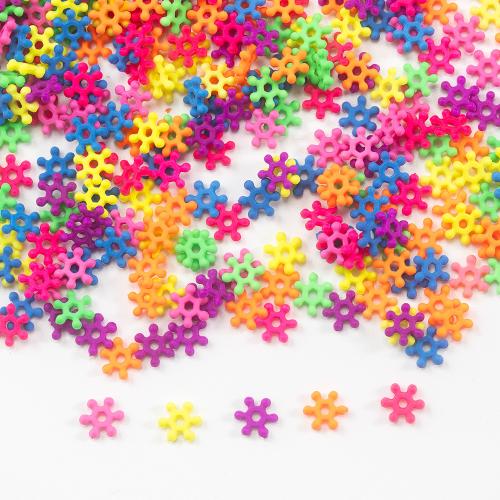 Opaque Acrylic Beads, Snowflake, injection moulding, DIY, mixed colors, 8mm, Approx 12000PCs/Lot, 500G/Lot, Sold By Lot