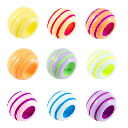 Acrylic Jewelry Beads, Plastic, DIY & stripe, mixed colors, 9.50mm, Approx 1550PCs/Lot, 500G/Lot, Sold By Lot