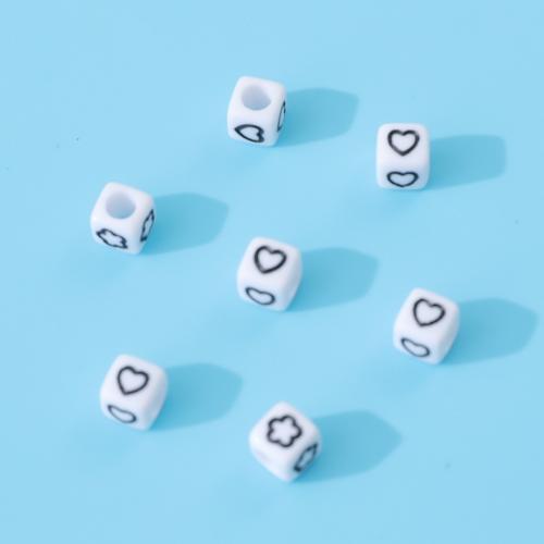 Acrylic Jewelry Beads, Square, DIY & enamel, 6x6mm, 500G/Lot, Sold By Lot