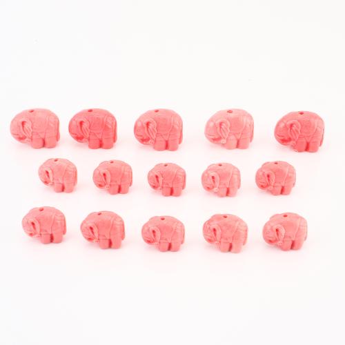 Sea Bamboo Coral Beads, Elephant, DIY & different size for choice, pink, Sold By PC