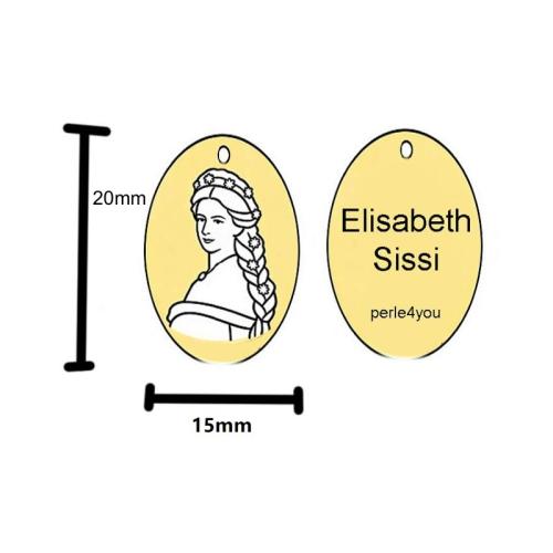 Acero inoxidable etiqueta encanto, acero inoxidable 304, chapado, Bricolaje, más colores para la opción, 15mm, Vendido por UD