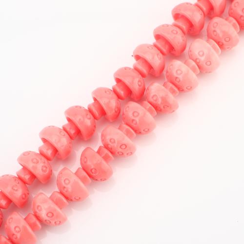 Sea Bamboo Coral Beads, mushroom, DIY, pink, 10x8x8mm, Sold By Strand