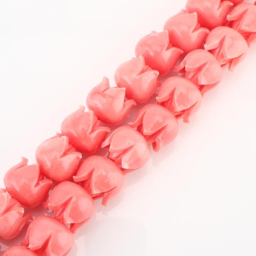 Sea Bamboo Coral Beads, Tulip, DIY, pink, 8x12x12mm, Sold By Strand