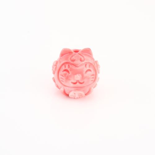 Sea Bamboo Coral Beads, Cat, DIY, pink, 18x18x18mm, Sold By PC
