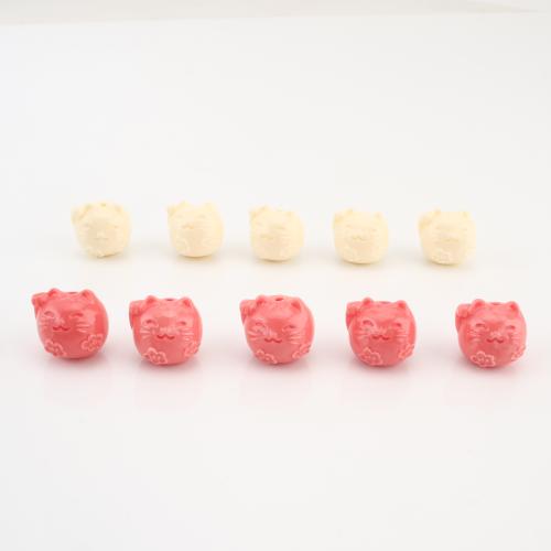 Natürliche Korallen Perlen, Vermögen-Katze, DIY, keine, 18x16x16mm, verkauft von PC