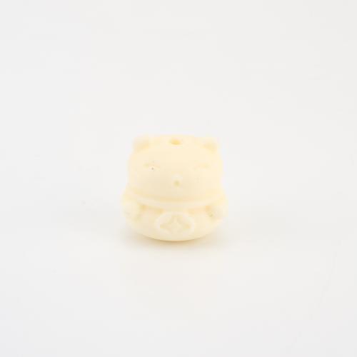 Natürliche Korallen Perlen, Vermögen-Katze, DIY, gelb, 17x18x15mm, verkauft von PC