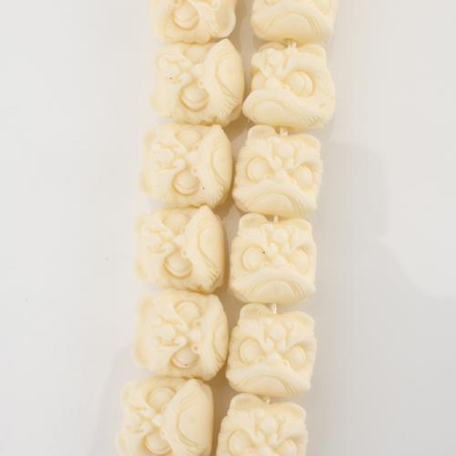 Sea Bamboo Coral Beads, Lion, DIY, yellow, 13x13x13mm, Sold By Strand