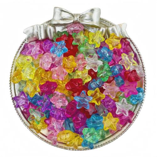 Transparent Acrylic Beads, Star, DIY, more colors for choice, 11mm, Hole:Approx 2mm, 50PCs/Bag, Sold By Bag