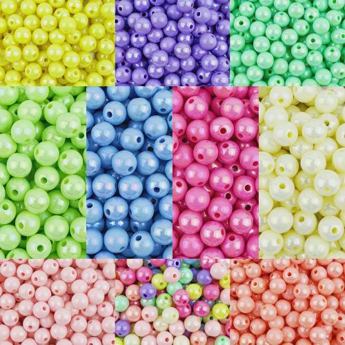Plated Acrylic Beads, Round, DIY & different size for choice, more colors for choice, Sold By Bag