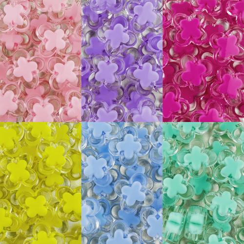 Bead in Bead Acrylic Beads, Four Leaf Clover, DIY, more colors for choice, 15x9mm, Hole:Approx 2.8mm, 10PCs/Bag, Sold By Bag