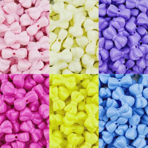 Opaque Acrylic Beads, Bowknot, DIY, more colors for choice, 18x10x5mm, Hole:Approx 2mm, 30PCs/Bag, Sold By Bag