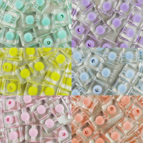 Bead in Bead Acrylic Beads, Square, DIY, more colors for choice, 12mm, Hole:Approx 2.8mm, 10PCs/Bag, Sold By Bag