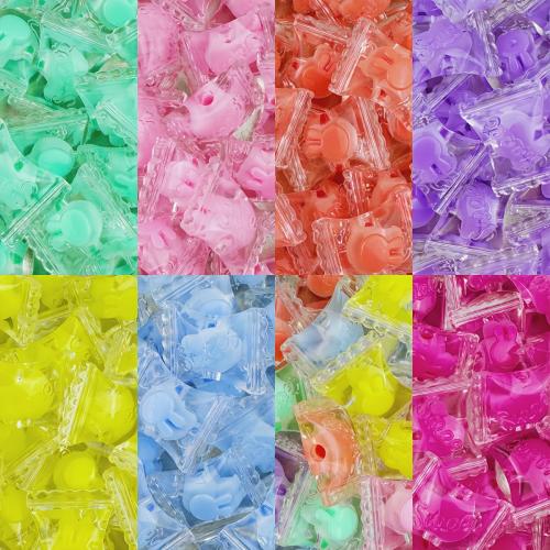 Bead in Bead Acrylic Beads, Candy, DIY, more colors for choice, 17x21x10mm, Hole:Approx 3mm, 20PCs/Bag, Sold By Bag