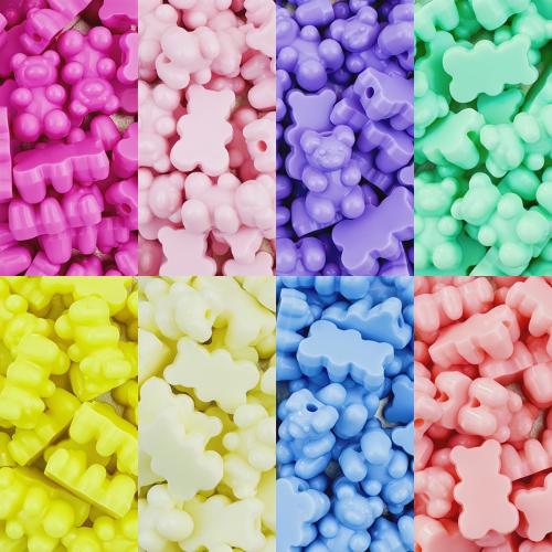 Opaque Acrylic Beads, Bear, DIY, more colors for choice, 11x18x10mm, Hole:Approx 1.5mm, 30PCs/Bag, Sold By Bag