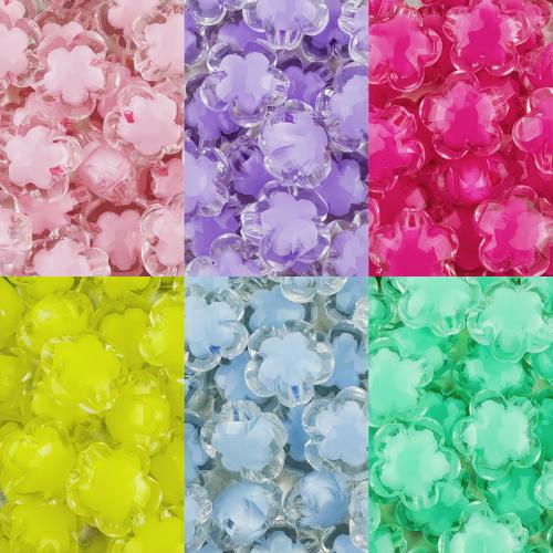 Bead in Bead Acrylic Beads, Flower, DIY & transparent, more colors for choice, 17x10mm, Hole:Approx 2.5mm, 10PCs/Bag, Sold By Bag