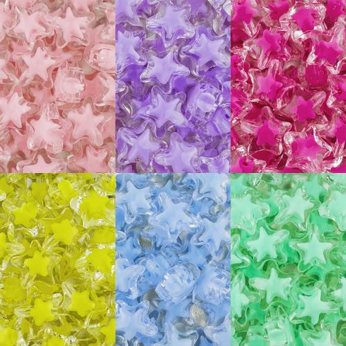 Bead in Bead Acrylic Beads, Star, DIY, more colors for choice, 15x9mm, Hole:Approx 2.8mm, 20PCs/Bag, Sold By Bag