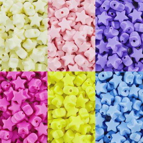 Volltonfarbe Acryl Perlen, Stern, DIY, keine, 11x7mm, Bohrung:ca. 1.8mm, 30PCs/Tasche, verkauft von Tasche