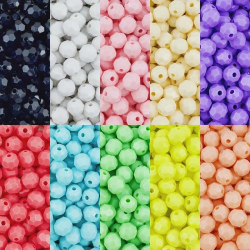 Opaque Acrylic Beads, Rhombus, DIY & faceted & solid color, more colors for choice, 8mm, Hole:Approx 2mm, 50PCs/Bag, Sold By Bag