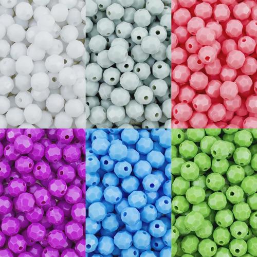 Opaque Acrylic Beads, DIY & faceted, more colors for choice, 8mm, Hole:Approx 2mm, 50PCs/Bag, Sold By Bag