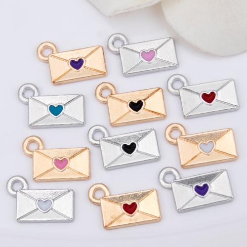 Цинкового сплава Эмаль Кулоны, цинковый сплав, Конверт, Другое покрытие, DIY & эмаль, Много цветов для выбора, 9x13mm, продается PC