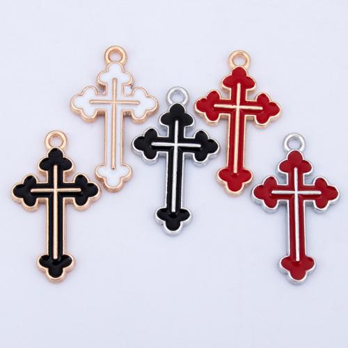 Цинкового сплава Эмаль Кулоны, цинковый сплав, Kресты, Другое покрытие, DIY & эмаль, Много цветов для выбора, 14x25mm, продается PC