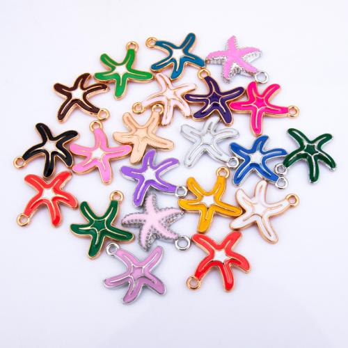 Zink-Legierung-Emaille-Anhänger, Zinklegierung, Seestern, plattiert, DIY, keine, 17x16mm, verkauft von PC