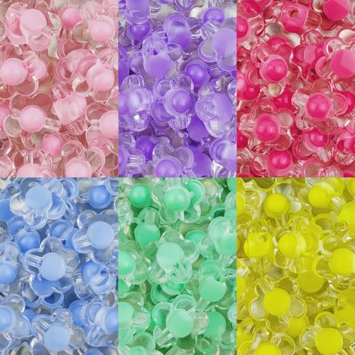 Bead in Bead Acrylic Beads, Flower, DIY, more colors for choice, 17x10mm, Hole:Approx 2.8mm, 10PCs/Bag, Sold By Bag