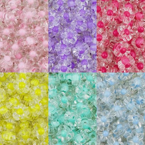 Bead in Bead Acrylic Beads, Flower, DIY, more colors for choice, 12x6mm, Hole:Approx 2.8mm, 30PCs/Bag, Sold By Bag