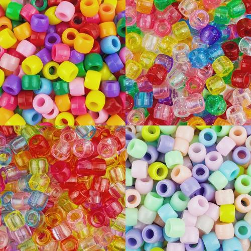 Mixed Acrylic Beads, barrel, DIY, more colors for choice, 8x6mm, Hole:Approx 4mm, 100PCs/Bag, Sold By Bag