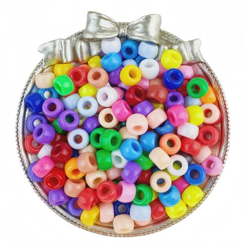 Opaque Acrylic Beads, barrel, DIY, more colors for choice, 6x9mm, Hole:Approx 4mm, 100PCs/Bag, Sold By Bag