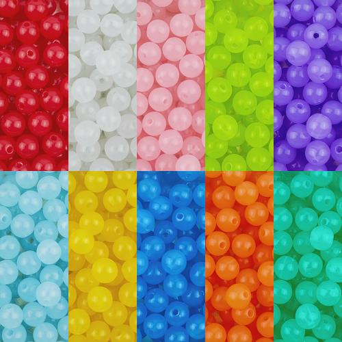 Jelly Style Acrylic Beads, Round, DIY & different size for choice, more colors for choice, Sold By Bag