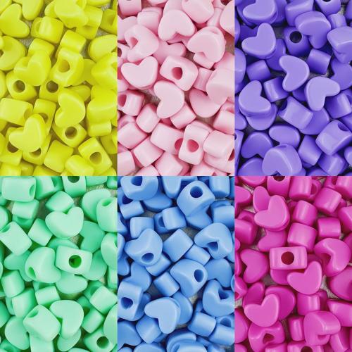 Opaque Acrylic Beads, Heart, DIY, more colors for choice, 12x7mm, Hole:Approx 4mm, 30PCs/Bag, Sold By Bag