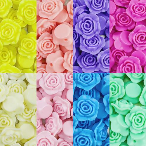 Opaque Acrylic Beads, Rose, DIY & solid color, more colors for choice, 20x9mm, Hole:Approx 2mm, 10PCs/Bag, Sold By Bag