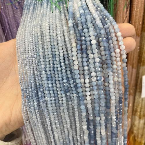 Gemstone Jewelry Beads, Aquamarine, Round, polished, DIY & faceted, gradient color, Sold Per Approx 38 cm Strand