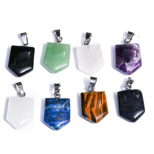 Gemstone Pendants Jewelry, Shield, DIY & different materials for choice, 15x20x6mm, Sold By PC