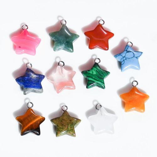 Gemstone Pendants Jewelry, Star, polished, DIY & different materials for choice, 15mm, Sold By PC