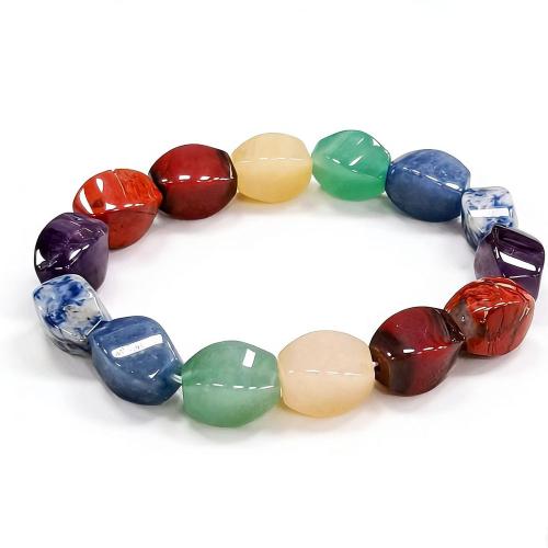 pierre gemme bracelet, avec fil élastique, fait à la main, envoyé au hasard & élastique & pour femme, 10x14mm, Longueur:Environ 7 pouce, Vendu par PC