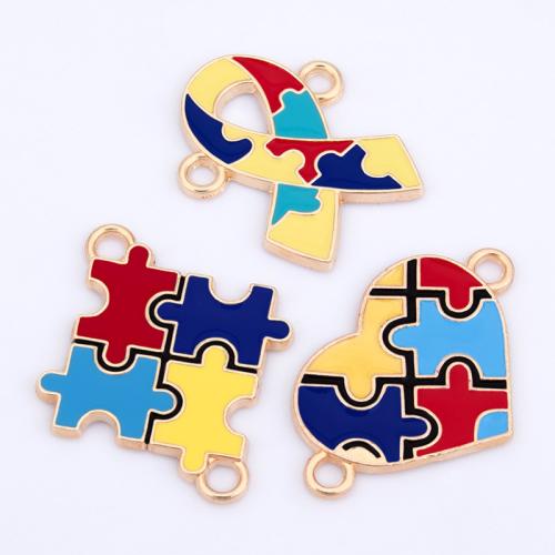 Zinklegierung Schmuckverbinder, plattiert, DIY & verschiedene Stile für Wahl & Emaille & 1/1-Schleife, keine, verkauft von PC