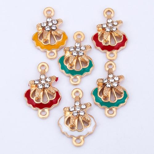 Tier Zinklegierung Schmuckverbinder, plattiert, DIY & Emaille & mit Strass & 1/1-Schleife, keine, 13x21mm, verkauft von PC